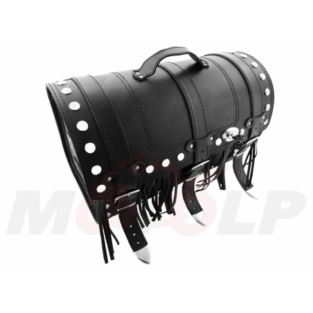 TYLNY CENTRALNY KUFER TYŁ SKÓRZANY Z ZAMKIEM I ĆWIEKAMI 30L CHOPPER DRAG CRUISER KLASYK