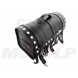 TYLNY CENTRALNY KUFER TYŁ SKÓRZANY Z ZAMKIEM I ĆWIEKAMI 30L CHOPPER DRAG CRUISER KLASYK