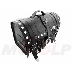 TYLNY CENTRALNY KUFER TYŁ SKÓRZANY Z ZAMKIEM I ĆWIEKAMI 30L CHOPPER DRAG CRUISER KLASYK