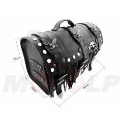 TYLNY CENTRALNY KUFER TYŁ SKÓRZANY Z ZAMKIEM I ĆWIEKAMI 30L CHOPPER DRAG CRUISER KLASYK