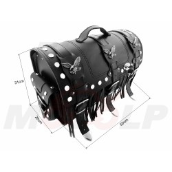 TYLNY CENTRALNY KUFER TYŁ SKÓRZANY Z ZAMKIEM I ĆWIEKAMI 30L CHOPPER DRAG CRUISER KLASYK