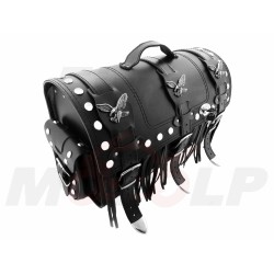 TYLNY CENTRALNY KUFER TYŁ SKÓRZANY Z ZAMKIEM I ĆWIEKAMI 30L CHOPPER DRAG CRUISER KLASYK