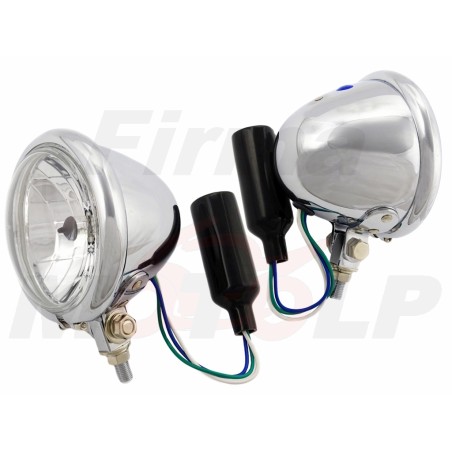 REFLEKTORY LIGHTBARY PRZEDNIE LAMPY PRZÓD CHROM METAL LUSTRZANKA 4,5 CALA