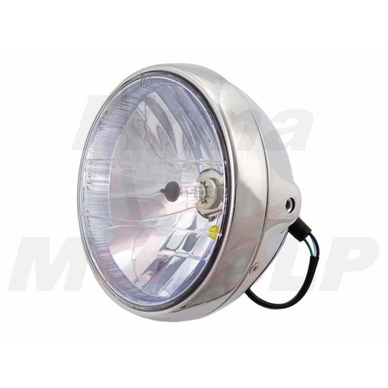 REFLEKTOR LIGHTBAR PRZEDNIA LAMPA PRZÓD CHROM METAL LUSTRZANKA 7 CALI H4 12V 60/55W