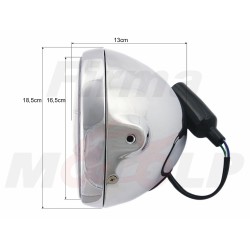 REFLEKTOR LIGHTBAR PRZEDNIA LAMPA PRZÓD CHROM METAL LUSTRZANKA 7 CALI H4 12V 60/55W