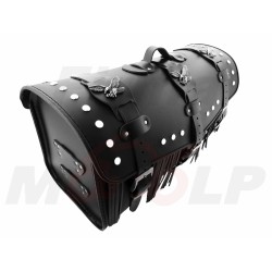 TYLNY CENTRALNY KUFER TYŁ SKÓRZANY Z ZAMKIEM I ĆWIEKAMI 48L 60CM Z ORZEŁKAMI YAMAHA XV VIRAGO XVS DRAG STAR XVZ V-STAR