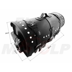 TYLNY CENTRALNY KUFER TYŁ SKÓRZANY Z ZAMKIEM I ĆWIEKAMI 48L 60CM Z KIESZENIAMI YAMAHA XV VIRAGO XVS DRAG STAR XVZ V-STAR