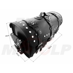 TYLNY CENTRALNY KUFER TYŁ SKÓRZANY Z ZAMKIEM I ĆWIEKAMI 48L 60CM Z KIESZONKAMI YAMAHA XV VIRAGO XVS DRAG STAR XVZ V-STAR