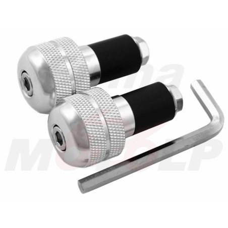 CIĘŻARKI KOŃCÓWKI ZAKOŃCZENIA KIEROWNICY 22MM METALOWE SREBRNE ROZPOROWE