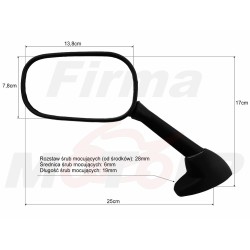 LUSTERKA YAMAHA YZF 600 R6 (00-02) YZF 1000 R1 (00-01) FZS 600 1000 FAZER HOMOLOGACJA E4