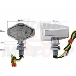 MINI MIGACZE KIERUNKOWSKAZY KIERUNKI CHROMOWANE LEDOWE LED HOMOLOGACJA E11
