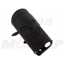 DUŻY SKÓRZANY UCHWYT MOCOWANIE NA NAPÓJ BUTELKĘ 1.5L CZASZKA NA GMOL RURKĘ CHOPPER DRAG CRUISER