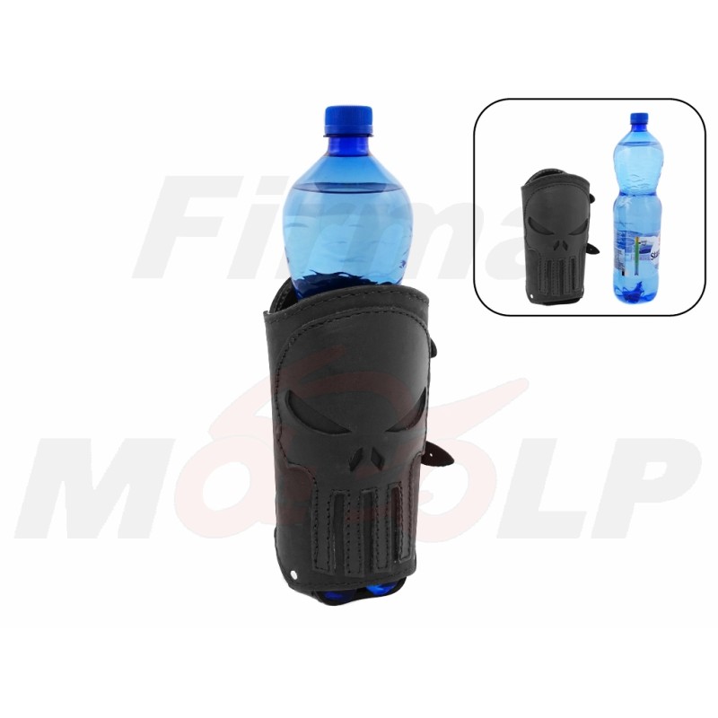 DUŻY SKÓRZANY UCHWYT MOCOWANIE NA NAPÓJ BUTELKĘ 1.5L NA GMOL RURKĘ PUNISHER CHOPPER DRAG CRUISER