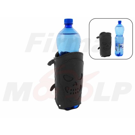 DUŻY SKÓRZANY UCHWYT MOCOWANIE NA NAPÓJ BUTELKĘ 1.5L CZASZKA NA GMOL RURKĘ CHOPPER DRAG CRUISER