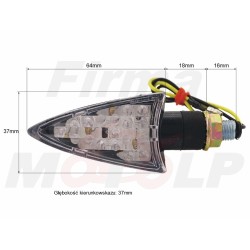 MIGACZE KIERUNKOWSKAZY LED LEDOWE STRZAŁKA CZARNY CARBON 12V 0,5W HOMOLOGACJA E11
