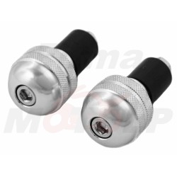 CIĘŻARKI KOŃCÓWKI ZAKOŃCZENIA KIEROWNICY 22MM METALOWE GUMA ROZPOROWA SREBRNE