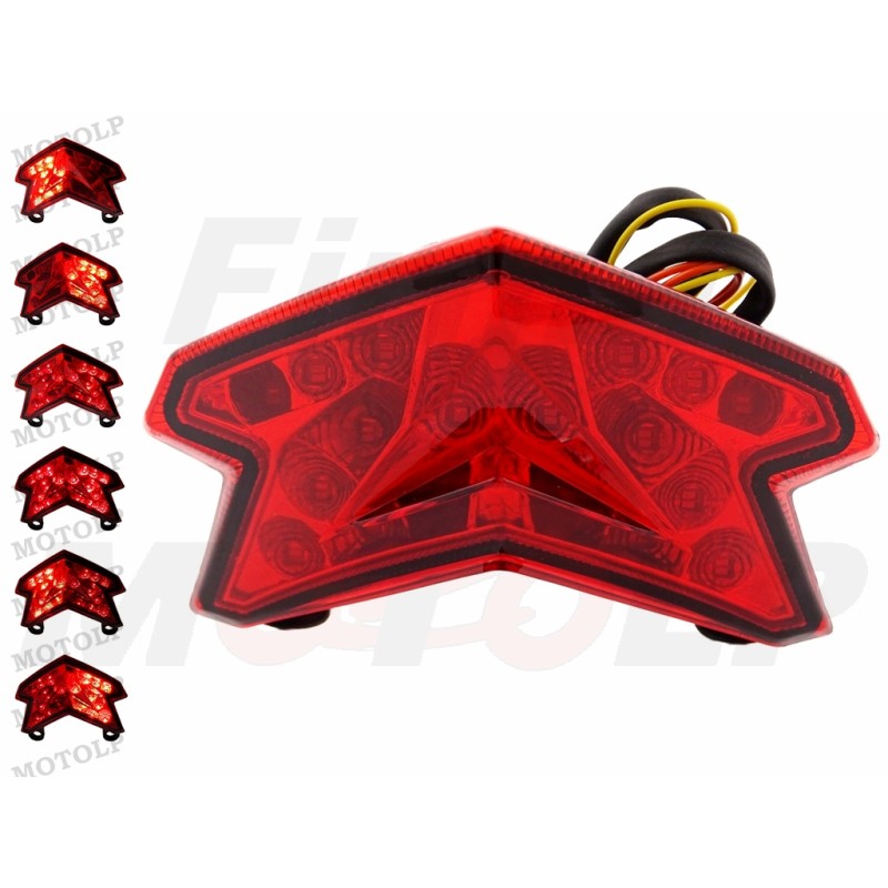TYLNA LAMPA TYŁ LED CZERWONA Z KIERUNKOWSKAZAMI KAWASAKI Z125 Z800 ZX-6R ZX6 R roczniki 2013-2022