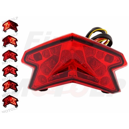 TYLNA LAMPA TYŁ LED CZERWONA Z KIERUNKOWSKAZAMI KAWASAKI Z125 Z800 ZX-6R ZX6 R roczniki 2013-2022