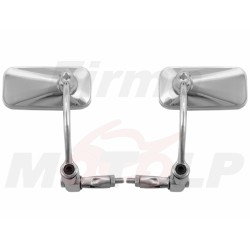 LUSTRA LUSTERKA SFERYCZNE PROSTOKĄTNE CHROMOWANE DO MONTAŻU W KIEROWNICY