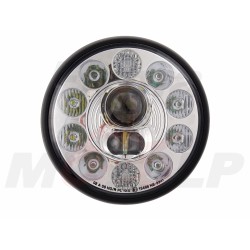 REFLEKTOR PRZEDNIA LAMPA PRZÓD LED LEDOWA SOCZEWKA CZARNY MAT HARLEY BUGGY HOMOLOGACJA E4 HC/R