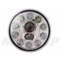 REFLEKTOR PRZEDNIA LAMPA PRZÓD LED LEDOWA SOCZEWKA CHROM HARLEY CHOPPER DRAG BUGGY HOMOLOGACJA E4 HC/R