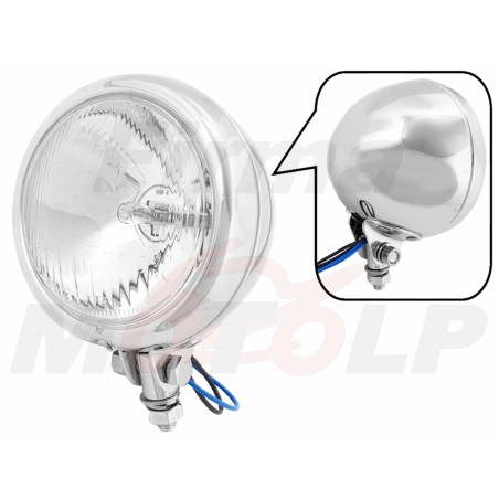 REFLEKTOR PRZEDNIA LAMPA PRZÓD DODATKOWA 4,5 CALA CHROM HOMOLOGACJA E13 - HR