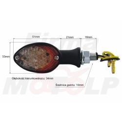 KIERUNKOWSKAZY MIGACZE KIERUNKI LED LEDOWE METAL CZARNY MAT 12V 1W HOMOLOGACJA E11