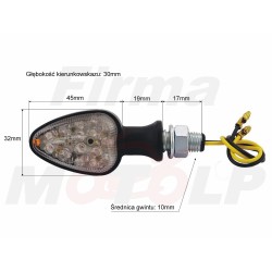 KIERUNKOWSKAZY MIGACZE KIERUNKI LED LEDOWE METAL CZARNY MAT 12V 2W HOMOLOGACJA E11