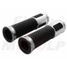 TUNING MANETKI MOTOCYKLOWE GUMY GRIPY CZARNE SREBRNE NA KIEROWNICĘ 22MM