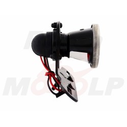 TYLNA LAMPA TYŁ UNIWERSALNA NA BŁOTNIK CZARNY POŁYSK Z UCHWYTEM TABLICY 12V 23/8W