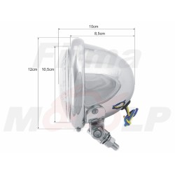 PRZEDNIA LAMPA PRZÓD REFLEKTOR LIGHTBAR 4,5 CALA CHROM METAL HOMOLOGACJA E4 - HR - halogenowe drogowe