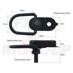 ZACZEPY UCHWYTY HACZYKI DO SIATKI BAGAŻOWEJ MOCOWANIA SIATKI BAGAŻU METAL CZARNE