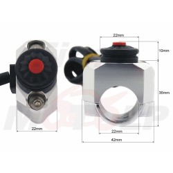 PRZEŁĄCZNIK WŁĄCZNIK MONOSTABILNY KLAKSONU OSTRZEGAWCZY CHWILOWY METAL NA KIEROWNICĘ 22MM