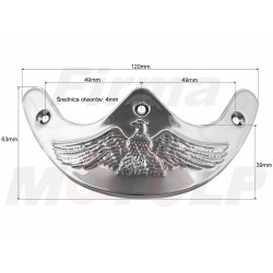 DASZEK LAMPY BŁOTNIKA NA LAMPĘ BŁOTNIK LIGHTBAR 4,5 CALA 4,5` CHROM METAL ZDOBIONY ORZEŁKIEM