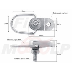 ZACZEPY UCHWYTY HACZYKI DO SIATKI BAGAŻOWEJ MOCOWANIA SIATKI BAGAŻU METAL