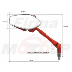 LUSTRA LUSTERKA WSTECZNE UNIWERSALNE POMARAŃCZOWE SREBRNE MAGAZI M10 10MM
