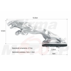 JAGUAR / PANTERA - CHROMOWANA METALOWA OZDOBA STATUETKA ORNAMENT AKCENT