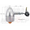 MIGACZE KIERUNKOWSKAZY KIERUNKI METALOWE CHROMOWANE Z DASZKIEM 12V 23W GWINT M10