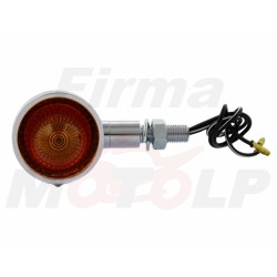 MIGACZE KIERUNKOWSKAZY KIERUNKI METALOWE CHROMOWANE Z DASZKIEM 12V 23W GWINT M10