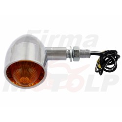 MIGACZE KIERUNKOWSKAZY KIERUNKI METALOWE CHROMOWANE Z DASZKIEM 12V 23W GWINT M10