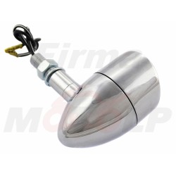 MIGACZE KIERUNKOWSKAZY KIERUNKI METALOWE CHROMOWANE Z DASZKIEM 12V 23W GWINT M10