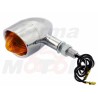 MIGACZE KIERUNKOWSKAZY KIERUNKI METALOWE CHROMOWANE Z DASZKIEM 12V 23W GWINT M10