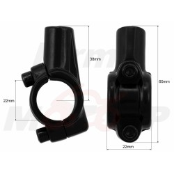 CZARNY METALOWY UCHWYT MOCOWANIE LUSTERKA M10 10MM NA KIEROWNICĘ 22MM
