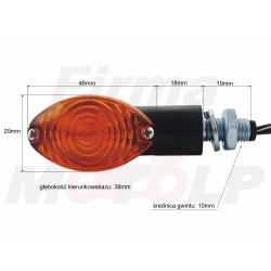 MINI MIGACZE KIERUNKOWSKAZY KIERUNKI CZARNE POMARAŃCZOWE 12V 21W HOMOLOGACJA E11