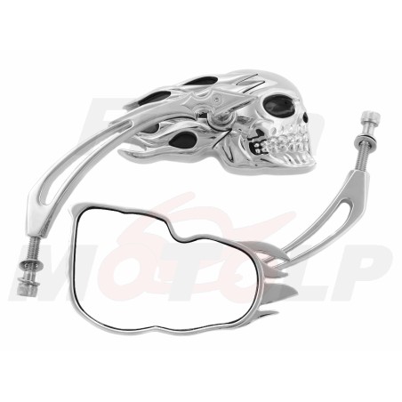 LUSTRA LUSTERKA METALOWE CHROMOWANE CZACHA CZASZKA HARLEY DAVIDSON HD H-D 8MM