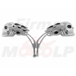 LUSTRA LUSTERKA METALOWE CHROMOWANE CZACHA CZASZKA HARLEY DAVIDSON HD H-D 8MM
