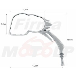 LUSTRA LUSTERKA METALOWE CHROMOWANE CZACHA CZASZKA HARLEY DAVIDSON HD H-D 8MM