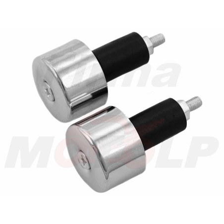 KOŃCÓWKI ZAKOŃCZENIA DO KIEROWNICY 22MM METALOWE CHROMOWANE ROZPOROWE