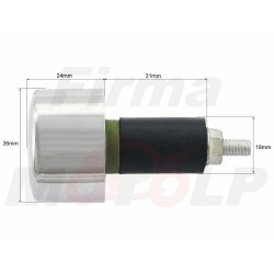 KOŃCÓWKI ZAKOŃCZENIA DO KIEROWNICY 22MM METALOWE CHROMOWANE ROZPOROWE