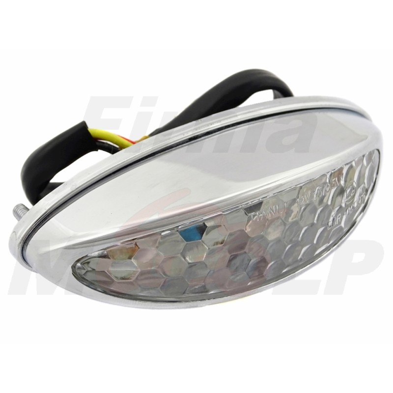 TYLNA LAMPA TYŁ UNIWERSALNA LEDOWA LED 12V 1,5 / 0,5W CHROM HOMOLOGACJA E8